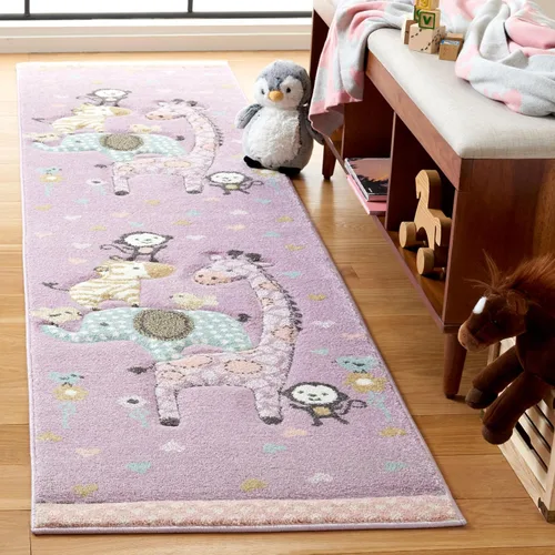 Vista 21 de SAFAVIEH Carousel Kids Collection - Alfombra decorativa de 2 x 3 pies, color marfil, diseño animal, no desprende pelusa y de fácil cuidado, ideal