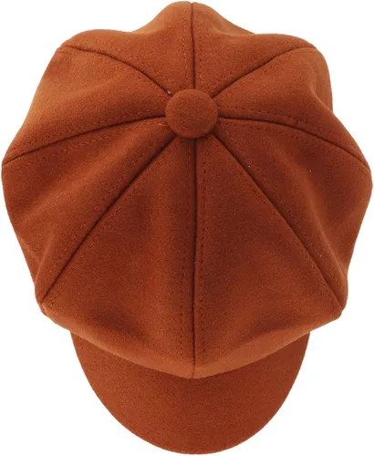 Vista 3 de Gisdanchz Boina de lana con visera para mujer, gorra de taxista para invierno Marrón
