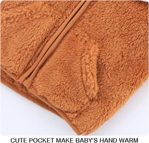 Vista 5 de Chaqueta de forro polar para bebé, ropa de vino para niña, abrigo para niños pequeños