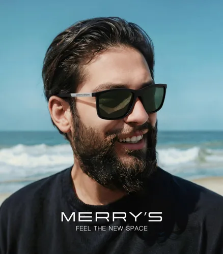 Vista 2 de MERRY'S Gafas de sol polarizadas rectángulo unisex para pesca que conduce el templo de aluminio S8658 del golf