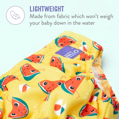 Vista 2 de Bambino Mio, Pañal de natación reutilizable, fiesta de piña, pequeño (6 meses)