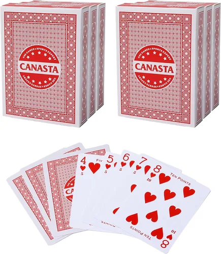 Vista 10 de GSE - Cartas Canasta de 2 barajas con valores de puntos, naipes azules 2 tarjetas azules