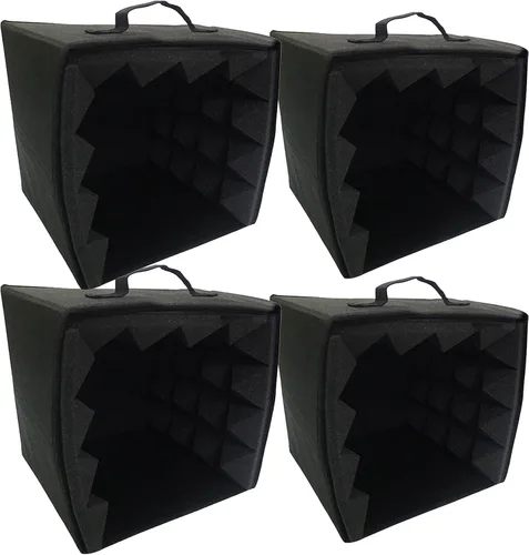 Vista 10 de 4 piezas de espuma de aislamiento acústico acústico de trampa de bajo largo negro 4.7 "x 4.7" x 18.8" AP1138 Trampa de bajo largo negro Ap1138