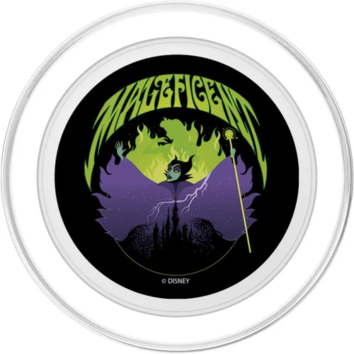 Vista 2 de Disney Sleeping Beauty Maléfica - Retrato de llama verde PopSockets MagSafe PopGrip para iPhone