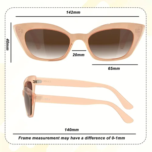 Vista 4 de Gafas de sol retro de moda TAC ojo de gato para mujer, montura rectangular TR90 gruesa gafas de sol polarizadas protección UV400