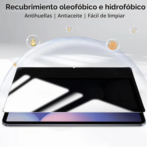 Vista 7 de OMOTON Protector de pantalla de privacidad para Galaxy Tab S10+/S9 FE+, S9+, S8+, S7 FE, S7+ Negro