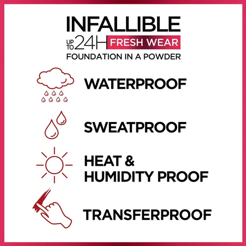 Vista 6 de L'Oréal Paris Infallible - Base de maquillaje en polvo, 24 horas de uso, impermeable, ámbar profundo, paquete de 3