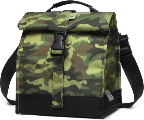 Vista 11 de Sunny Bird - Lonchera reutilizable para adultos, para hombres, mujeres, adolescentes, niños, lonchera grande aislada, bolsa de almuerzo para la Negro