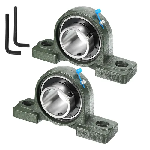 Vista 13 de uxcell 2pcs UCP201 Cojinetes de bloque de almohada de 0.472 in de diámetro propio, base de hierro fundido sólido montado rodamientos de acero cromado