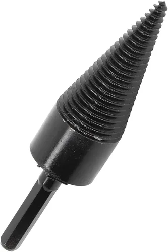 Vista 9 de Broca de leña, broca divisora de troncos de madera de acero al carbono con caja de almacenamiento, herramienta de perforación de vástago hexagonal