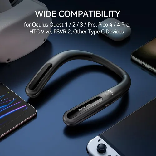 Vista 6 de NEWDERY Paquete de baterías para Meta Quest 32, 10000 mAh para cuello colgante para tiempo de reproducción extra de 6-8 horas, cargador rápido PD