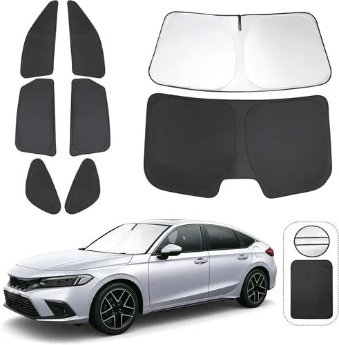 Vista 17 de TINGLU Persianas de ventana para Honda CR-V 2023-2026, accesorios para ventanas laterales de automóvil, parabrisas triangular, parasol para rayos UV