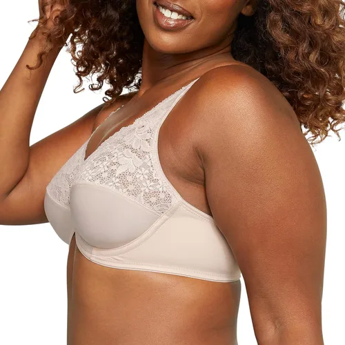 Vista 2 de Bali Lilyette - Brasier reductor con aros para mujer con ribete de encaje, brasier de microfibra de cobertura completa