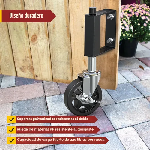 Vista 8 de HOLKIE Lanzador de Puerta con Resorte Resistente, Rueda de Puerta Giratoria con Resorte, Ruedas Giratorias para Puerta de Madera y Valla, Capacidad