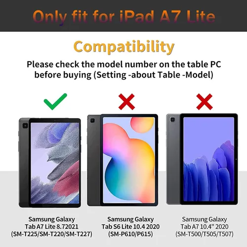 Vista 7 de Funda y posavasos para Samsung Galaxy Tab A7 Lite 2021, soporte ajustable a prueba de golpes para Samsung Tab A7 Lite de 8.7 pulgadas Bandera