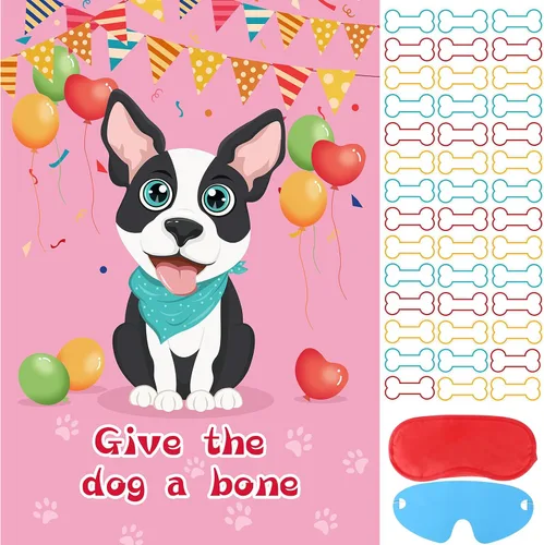 Vista 19 de Juego de fiesta de Hooqict Pin The Hat On The Cat para gatos, juegos de fiesta de cumpleaños de gato para niños, suministros de fiesta de cumpleaños