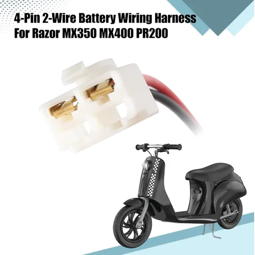 Vista 3 de Enchufe de arnés de cable de batería de 4 agujeros para Razor PR200 MX350 MX400 Razor Ground Force y Dirt Quad Dune Buggy reemplazo del arnés