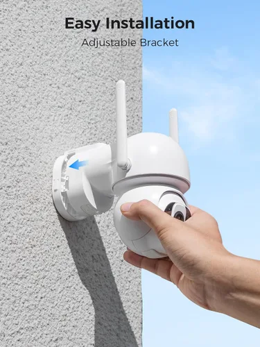 Vista 7 de Cámara de seguridad solar inalámbrica WiFi Pro para exteriores, visión nocturna a color de 4 MP, detección de movimiento AI/PIR, 360 PT, audio de 2