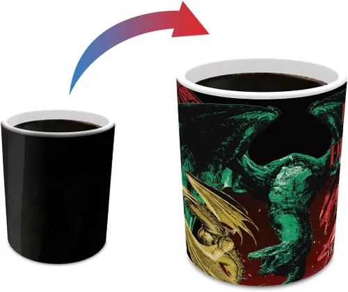 Vista 3 de Morphing Mugs House of Dragon – Loose The Dragons – Una taza de cerámica que cambia de color de 11 onzas – Imagen revelada cuando se añade líquido