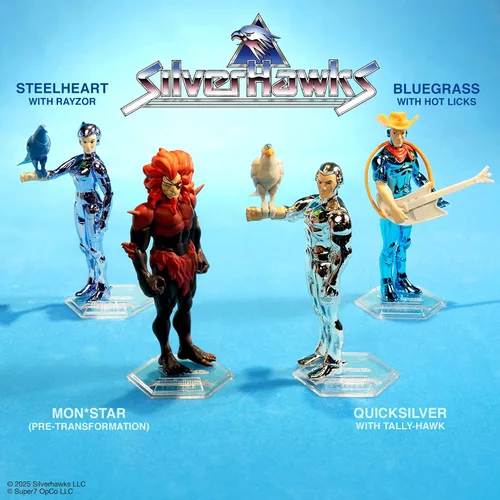 Vista 6 de Super7 SilverHawks Bluegrass (Versión de juguete) Figura de reacción - Figura de acción de SilverHawks de 3.75" con accesorio, coleccionables