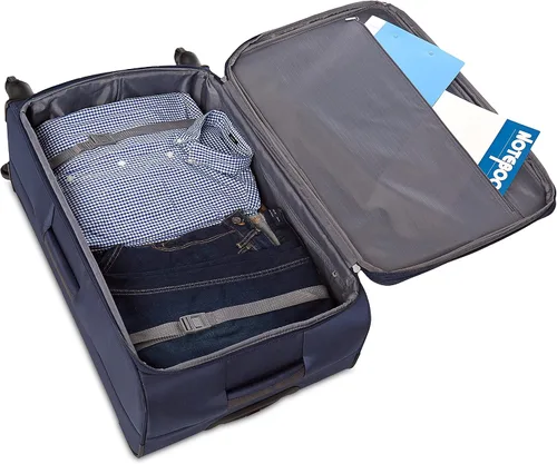 Vista 7 de Tienda Basics Maleta de equipaje giratoria de mano Softside con ruedas, Azul marino, 30 pulgadas