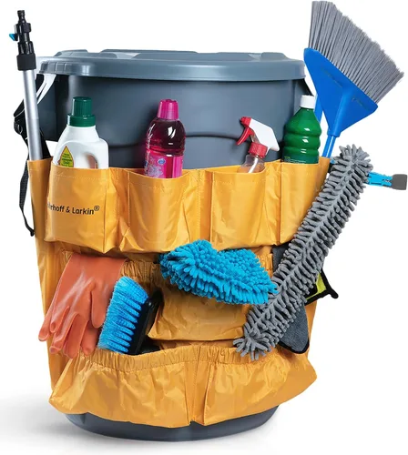 Vista 8 de Bolsa Caddy para Cubo de Basura Se ajusta a cubos de 32-55 galones Compatible con Brute y Uline Vinilo resistente Delantal para contenedor
