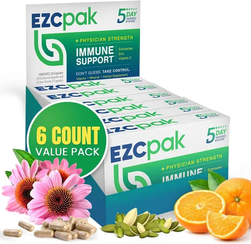 Vista 10 de Suplemento EZC de zinc, equinácea púrpura y vitamina C. Apoyo inmunológico de 5 días, diseñado por médicos, 1, 1