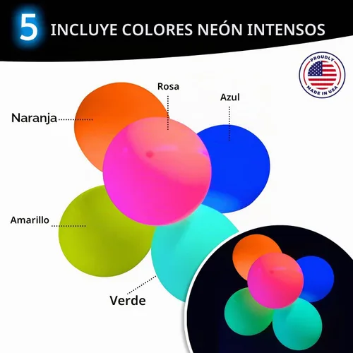 Vista 3 de Glow King - Globos que brillan con luz ultravioleta