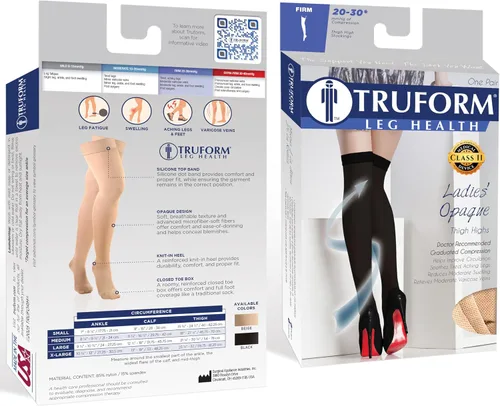 Vista 3 de Truform Medias de compresión hasta el muslo para mujer
