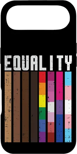 Vista 27 de Igualdad Negro LGBT Pride Rainbow Lesbian Gay Bi Trans - Funda de regalo para iPhone 17
