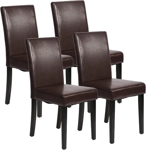 Vista 10 de PayLessHere Juego de 4 sillas de comedor de diseño elegante y moderno, tapizadas de tela, color beige