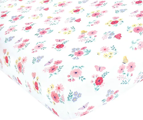 Vista 35 de Hudson Baby Sábana bajera ajustable unisex de algodón para cuna, avión, talla única