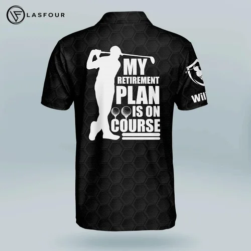 Vista 3 de LASFOUR Camisas de golf divertidas personalizadas para hombres, camisas de golf locas para hombres, camisas de golf con bandera de Estados Unidos