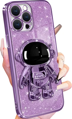 Vista 16 de Buleens Funda para iPhone 11 Pro Max Astronauta, Fundas Transparentes para iPhone 11 ProMax con Papel con Purpurina y Soporte de Astronauta, Mujeres