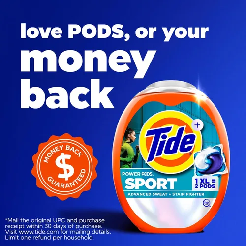 Vista 11 de Tide Power Pods - Cápsulas de detergente para ropa deportiva, 25 unidades, avanzado para sudor + combatiente de manchas