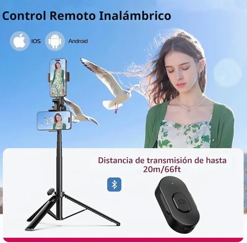 Vista 5 de ULANZI Trípode extensible MT-70, soporte para selfie stick de 63 pulgadas