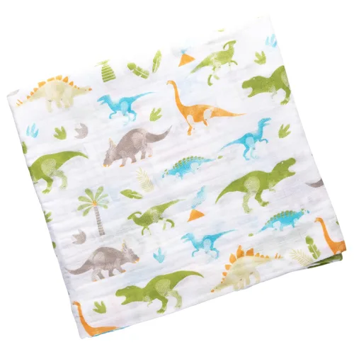 Vista 2 de Stephen Joseph, Manta de muselina y animales de peluche, dinosaurio, verde