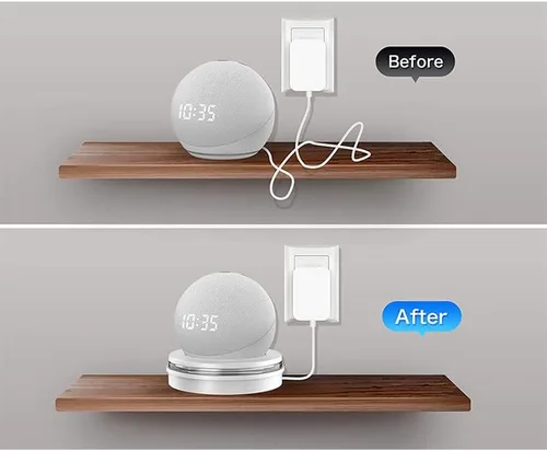 Vista 5 de Dot 5th Echo Holder Stand for Table, Simple Structure Speaker Base Stand Firmly Fixed for Dot 4th and 5th White Devices White