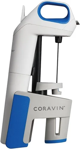 Vista 8 de Coravin sistema One Wine, azul cobalto/blanco/gris