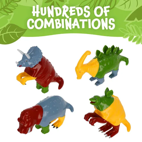 Vista 6 de Juego de juguetes magnéticos para mezclar o combinar dinosaurios, 15 piezas