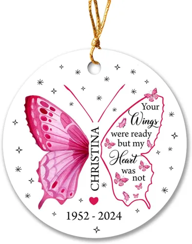 Vista 19 de Adorno de Navidad conmemorativo personalizado para mascotas, perros y gatos, A Piece of My Heart is at Rainbow Bridge, adorno de Navidad con nombre