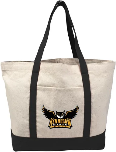 Vista 127 de Campus Lab Bolsa de lona con logotipo primario colegiado con bolsillo externo, bolsa de hombro reutilizable para ir de compras, playa Águilas A&m