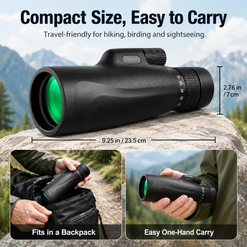 Vista 2 de Telescopio monocular con zoom HD 10-30x52 para adultos