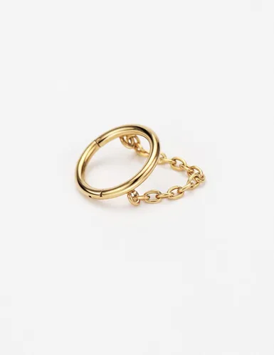 Vista 4 de FANSING Aros para cartílago de acero quirúrgico de 0.56 oz con diseños de cadenas, Sin gemas.