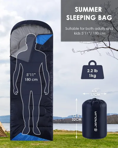 Vista 2 de Sleeping Bags for Adults Backpacking Lightweight Waterproof- Cold Weather Sleeping Bag for Girls Boys Mens for Warm Camping Hiking Outdoor Travel