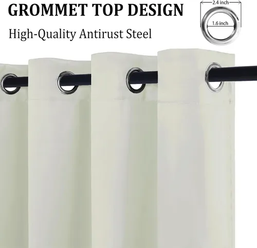 Vista 3 de DWCN - Cortinas 100% opacas para dormitorio con forro negro, cortinas de ventana de doble capa con aislamiento térmico que oscurecen toda la Azul