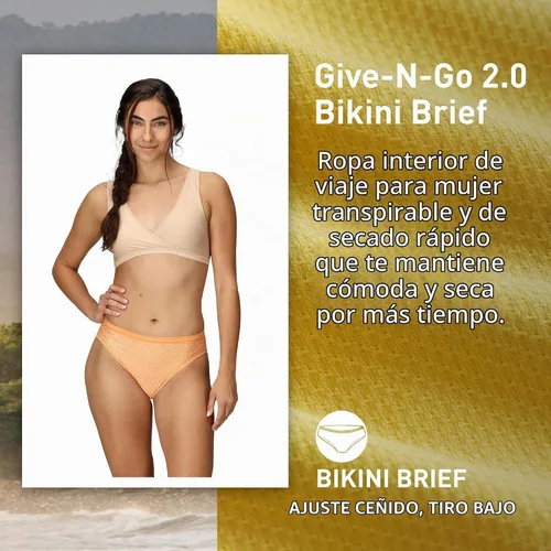 Vista 3 de ExOfficio Give-N-Go 2.0 - Calzones de bikini para mujer, transpirables, duraderos, de fácil cuidado, ropa interior de viaje Mosaico Bellini