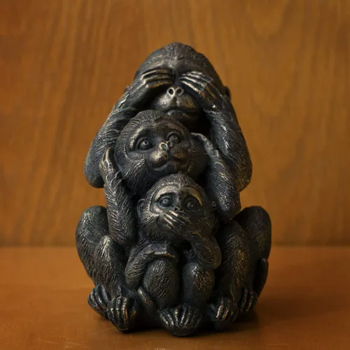 Vista 6 de Pacific Giftware Stacked See No Evil Hear No Evil Speak No Evil Monkeys - Figura de tótem para decoración del hogar y el jardín