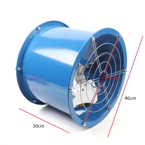 Vista 2 de Ventilador axial de 16 ''ventilador axial Ventilador 110 V 5400 m³/H Cilindro Tubo Ventilador Ventilador de Ventilación Ventilador Industrial