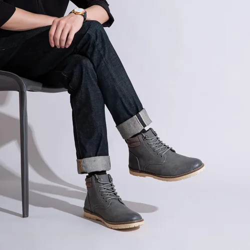 Vista 6 de Vostey Botas de senderismo para hombre, impermeables, botas chukka casuales para hombre